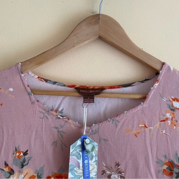 April Cornell Briar ROne Sizee Occasion Dress Woman Large Floral Pink Pocket Coq - Picture 4 of 16